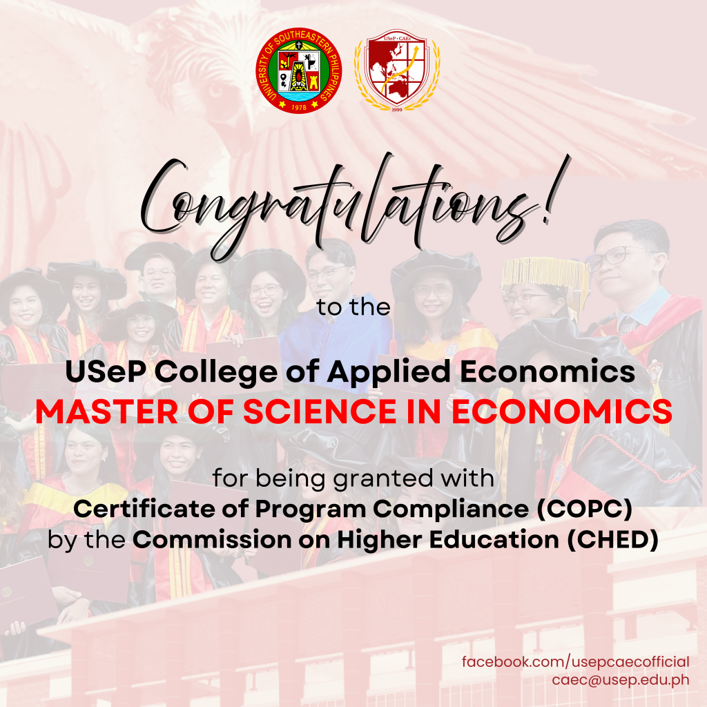 Certificate of Program Compliance (COPC) for Master of Science in Economics (MSECON)