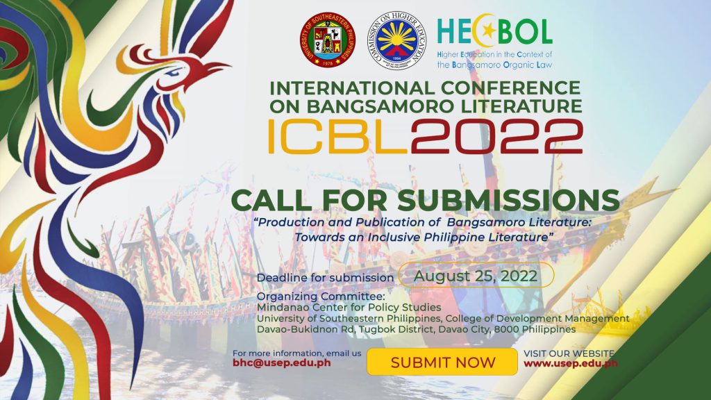 Call for Submissions to the International Conference on Bangsamoro Literature in Davao City on September 29-30, 2022