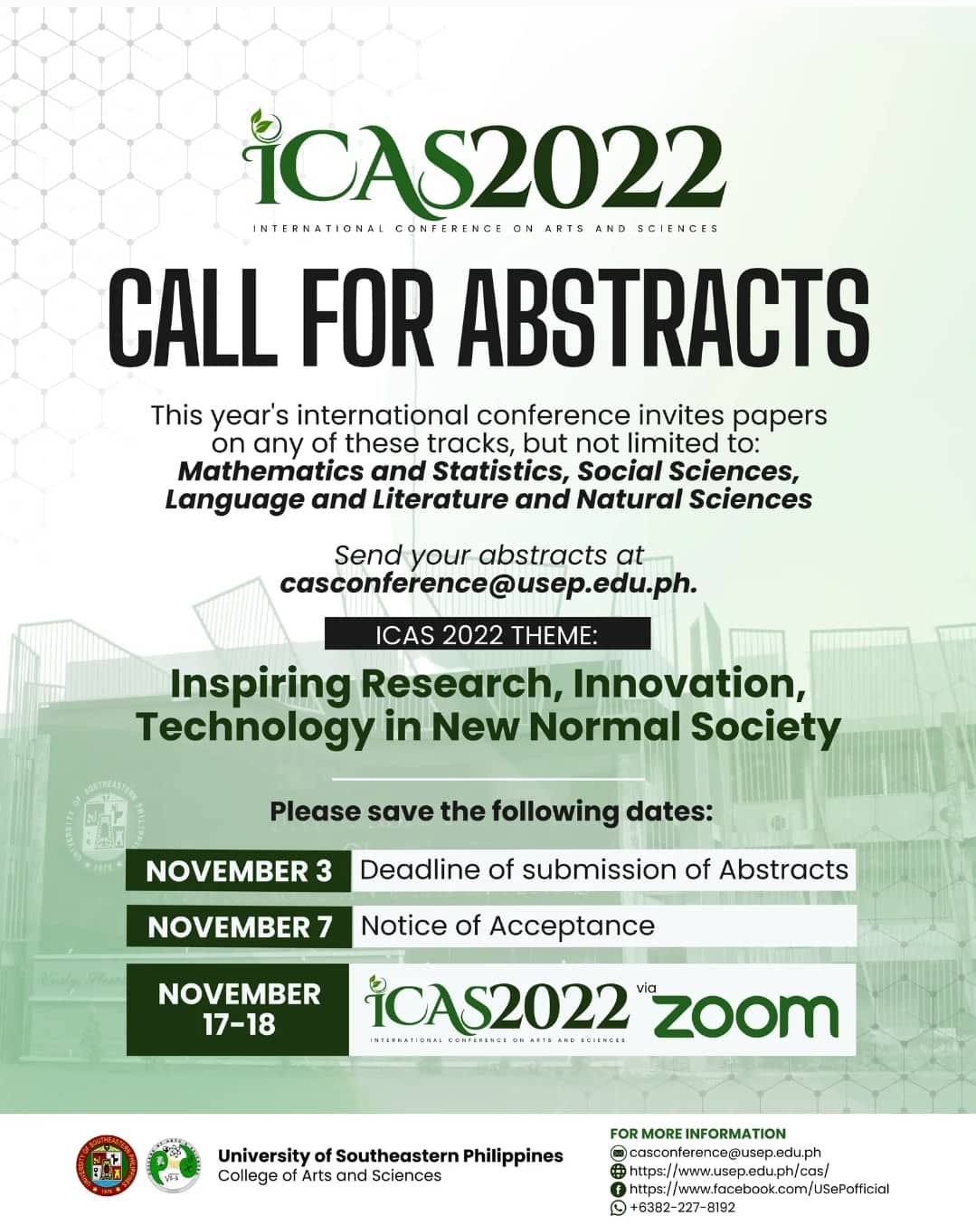 Call for Abstracts to the 2022 International Conference on Arts and Sciences