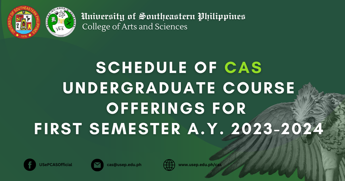 Schedule of CAS Undergraduate Course Offerings for First Semester A.Y. 2023-2024
