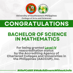 BS Mathematics program granted the Level IV reaccreditation
