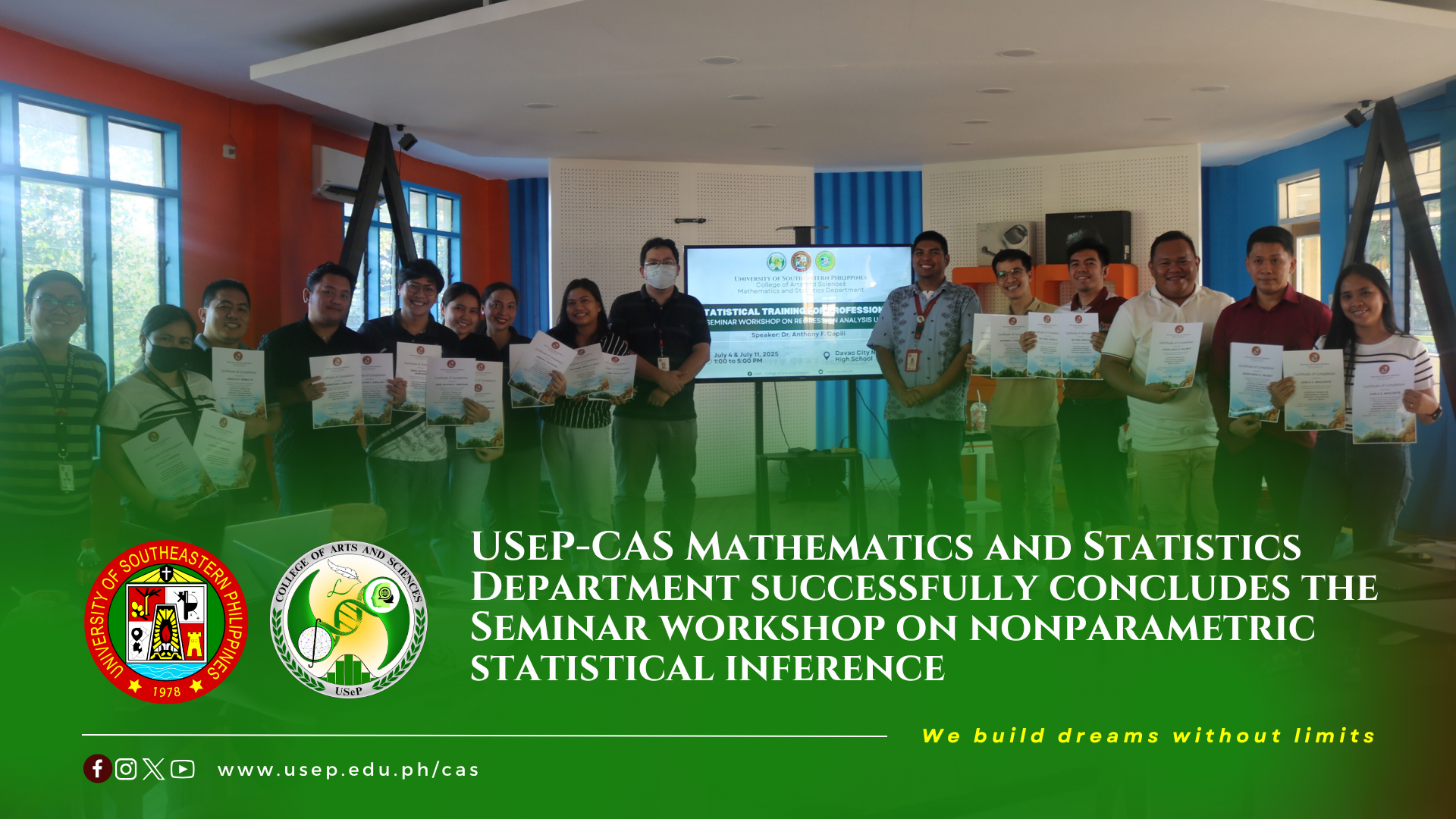 USeP-CAS Mathematics and Statistics Department successfully concludes the Seminar Workshop on Nonparametric Statistical Inference