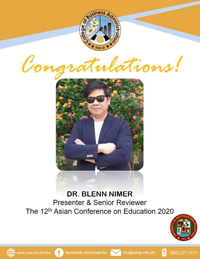 Congratulations to Dr. Blenn Nimer, CBA Alumnus