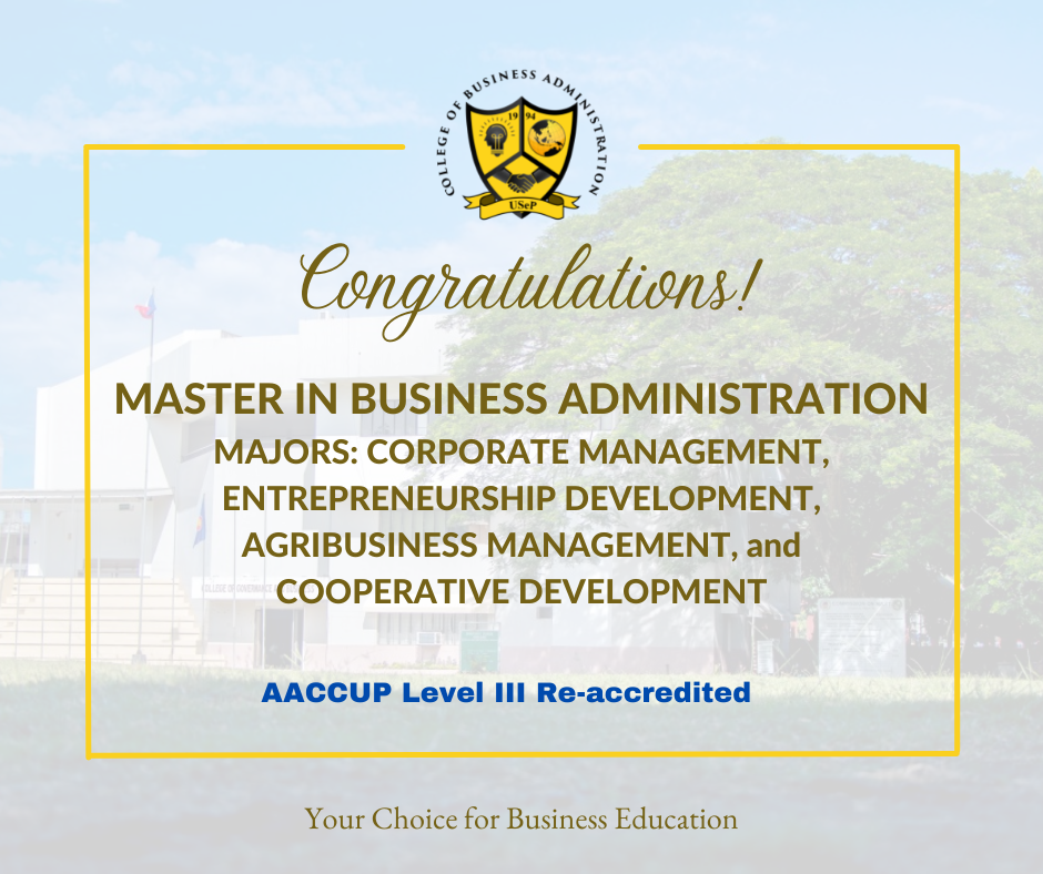 MBA: AACCUP Level III Re-Accredited