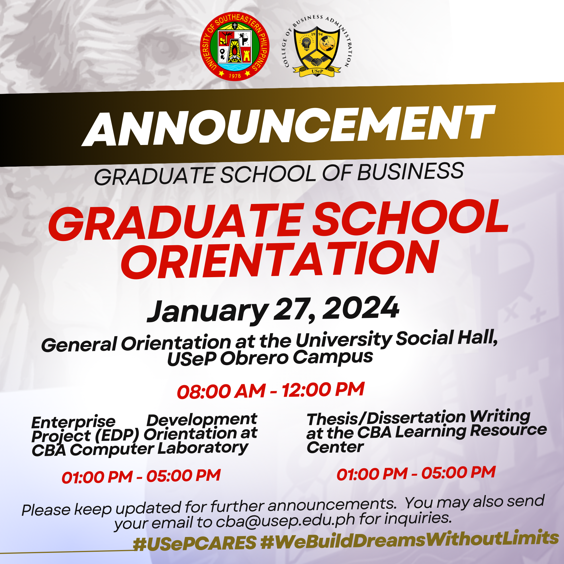 Graduate School of Business Conducts Orientation