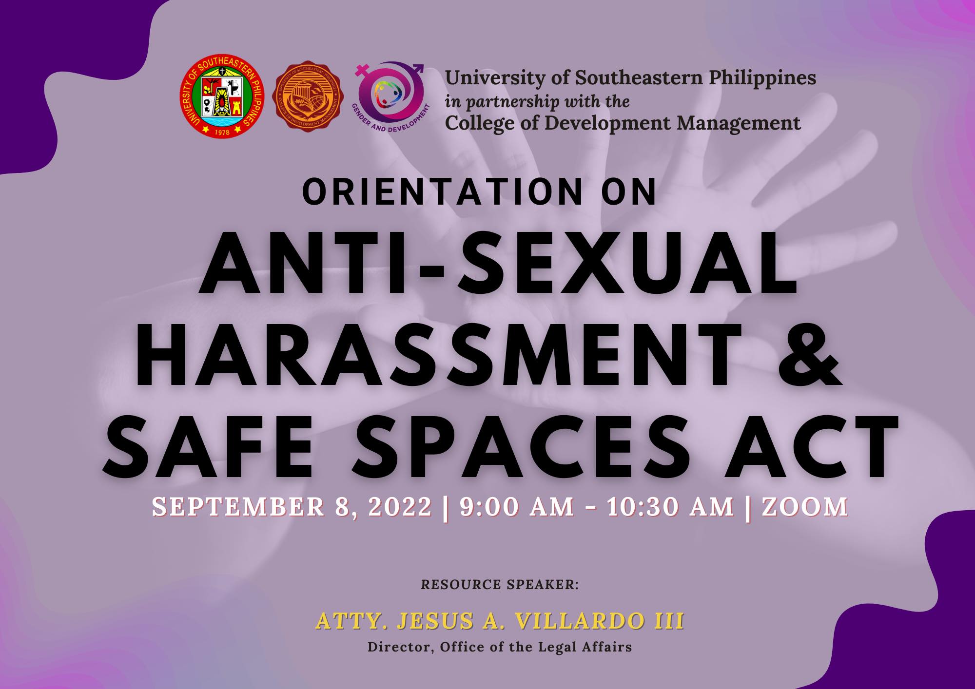 Orientation on Anti-Sexual Harassment and Safe Spaces Act