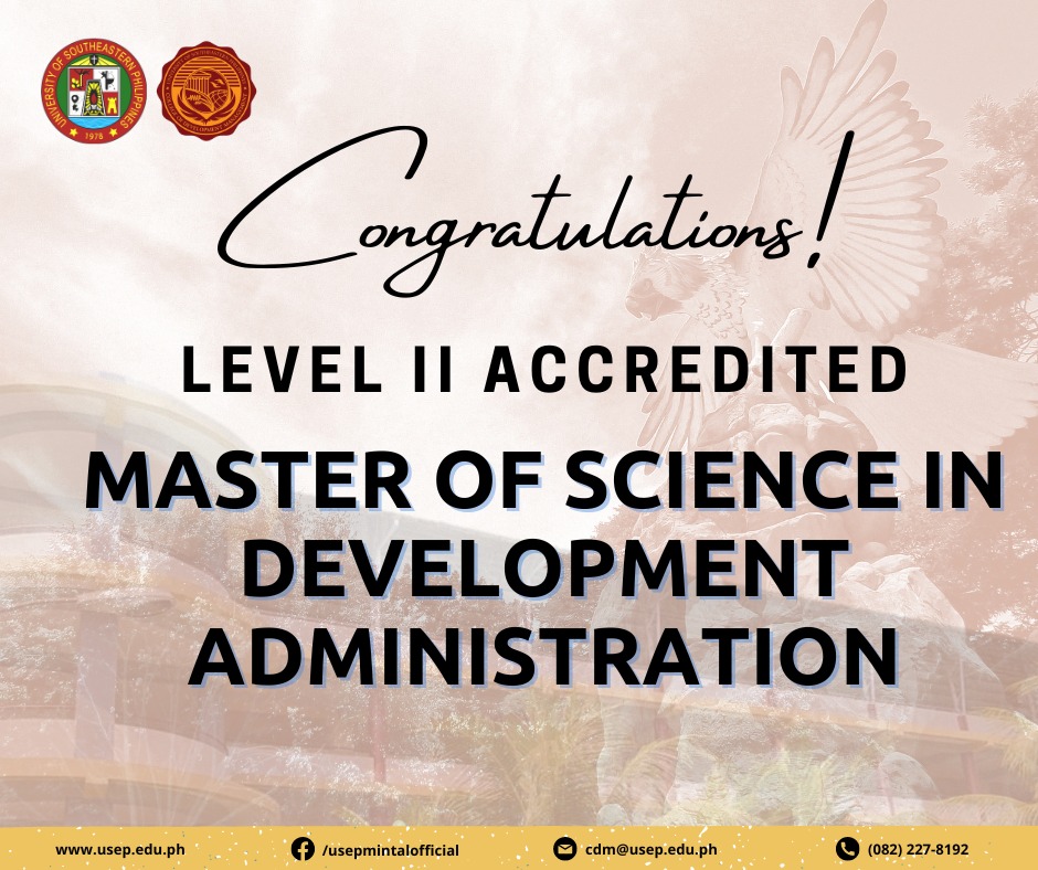 Level 2 Accredited | Master of Science in Development Administration