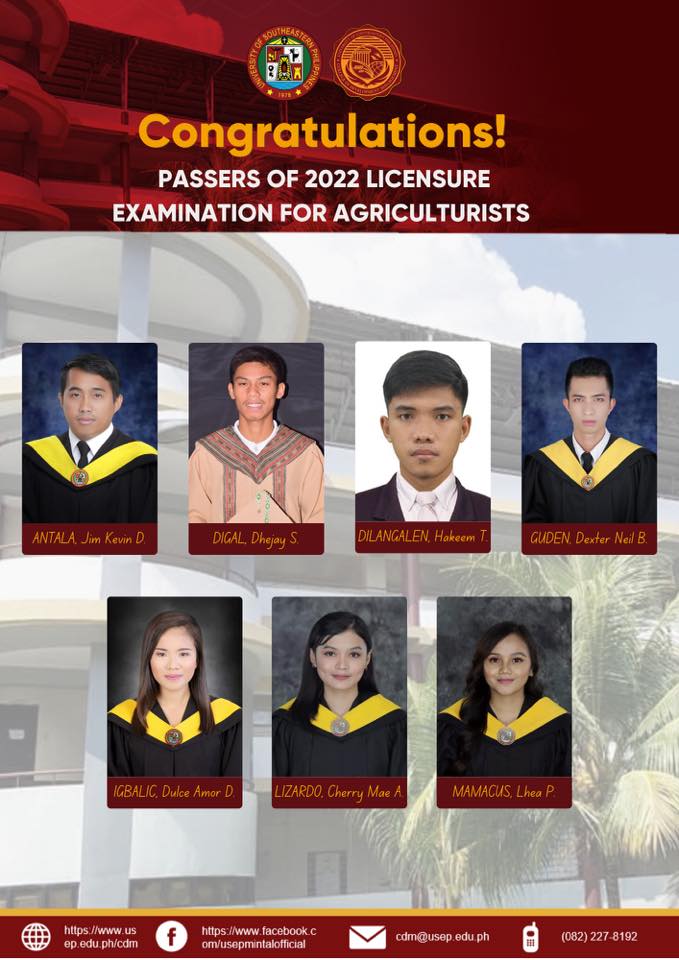 Successful Examinees of the November 2022 Agricultural Licensure Examination