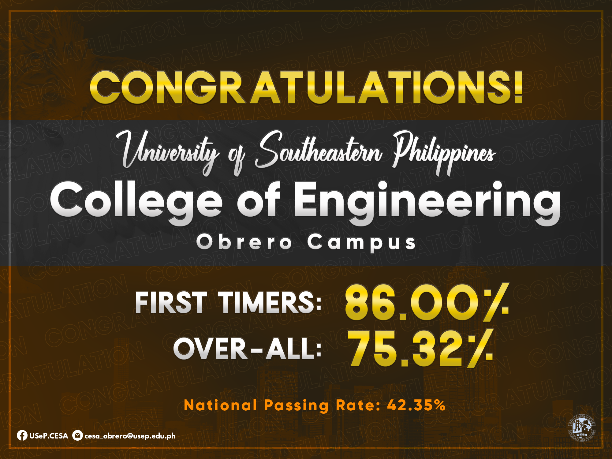 USeP Graduates Civil Engineer Licensure Exam