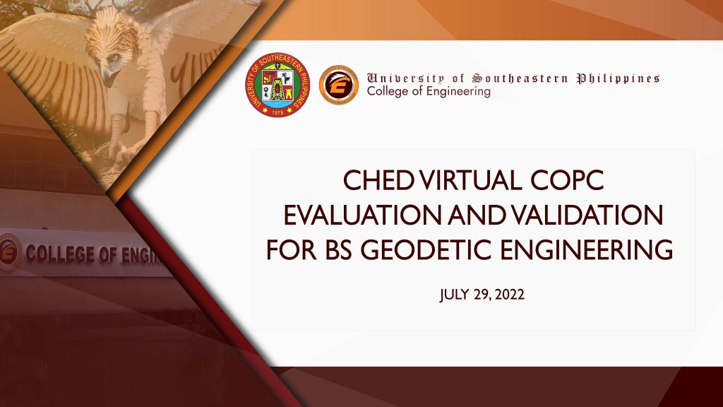 USeP Conducts virtual CHED COPC Evaluation and Validation for BS Geodetic Engineering