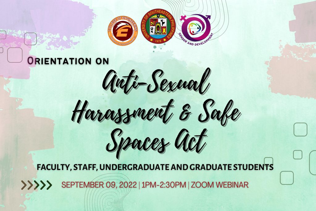 CoE, GAD to hold Anti-Sexual Harassment and Safe Spaces Act Orientation