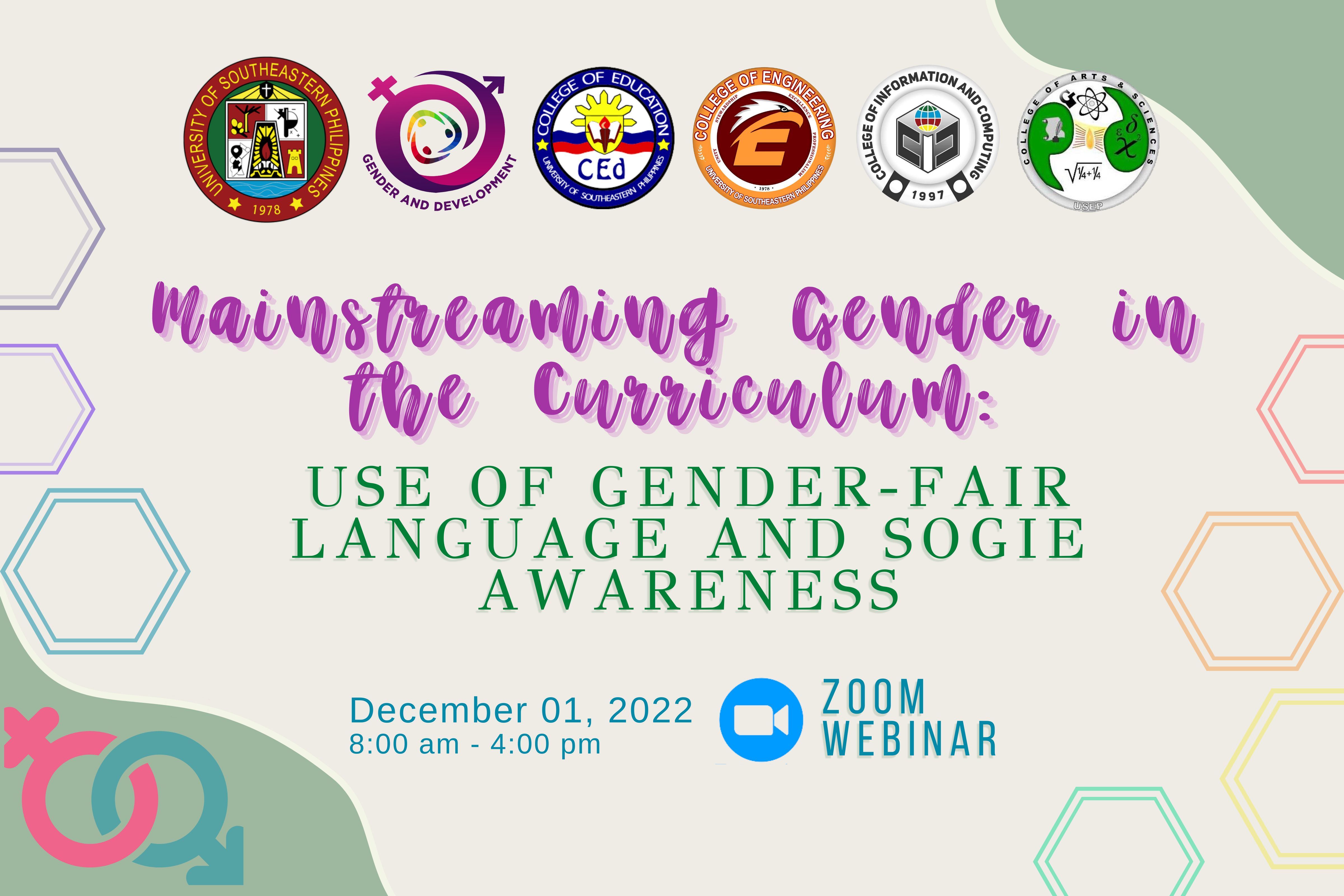 GAD, CoE to host seminar on Mainstreaming Gender in the Curriculum: Use of Gender-Fair Language and SOGIE Awareness