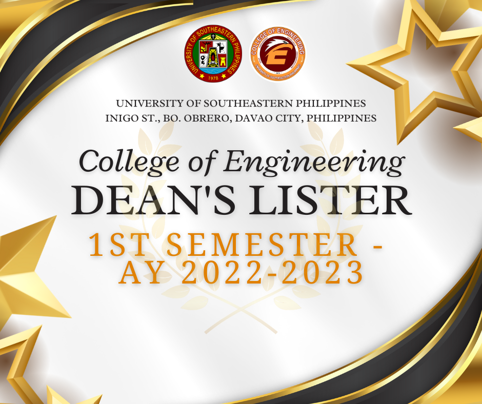 Dean’s Listers for 1st Semester, AY 2022-2023