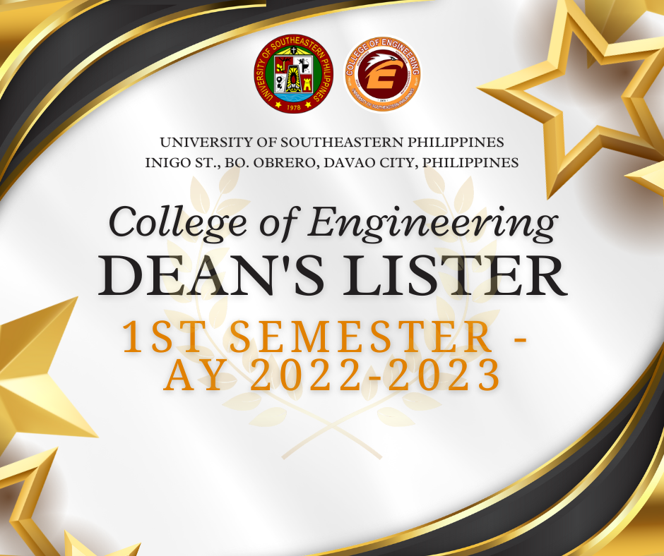 Dean's Listers for 1st Semester, AY 20222023 College of Engineering