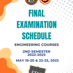CoE releases Final Examination schedule for 2nd Semester AY 2022-2023