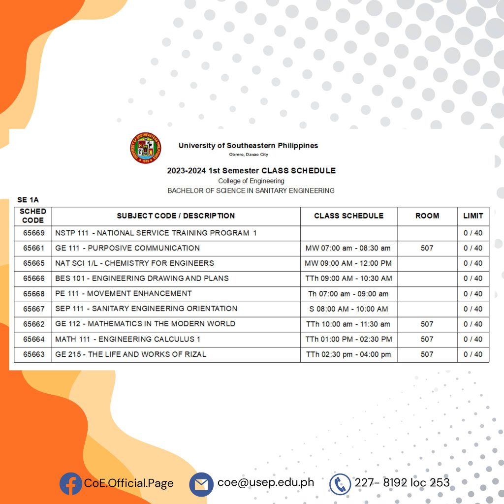 Incoming First Year Course Offerings