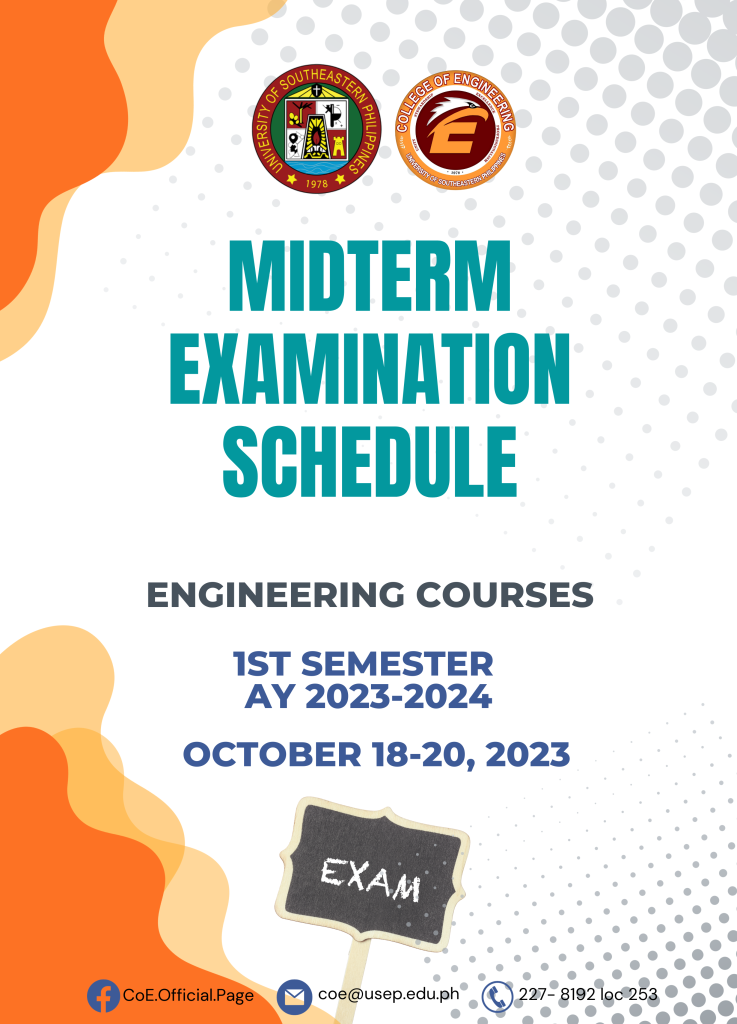 Midterm Examination Schedule for the 1st Semester AY 2023-2024