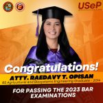 USeP CoE Alumna passes Bar Examination 2023