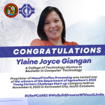 Warmest congratulations to Ylaine Joyce Giangan, a Bachelor of Computer Technology graduate