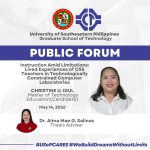 Instruction Amid Limitations: Lived Experiences of CSS Teachers in Technologically Constrained Computer Laboratories Public Forum