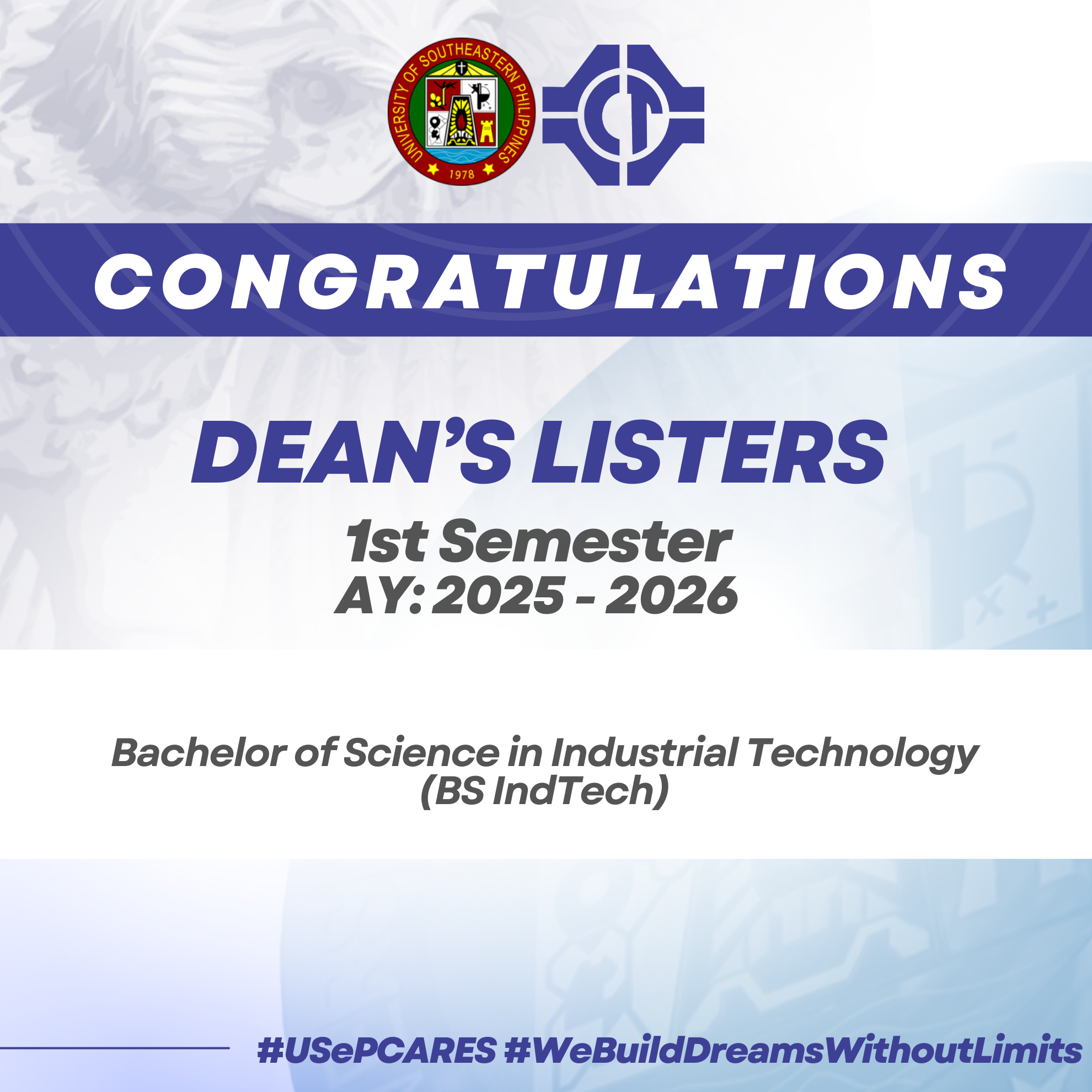 Dean’s List for the 1st Semester, AY 2025-2026