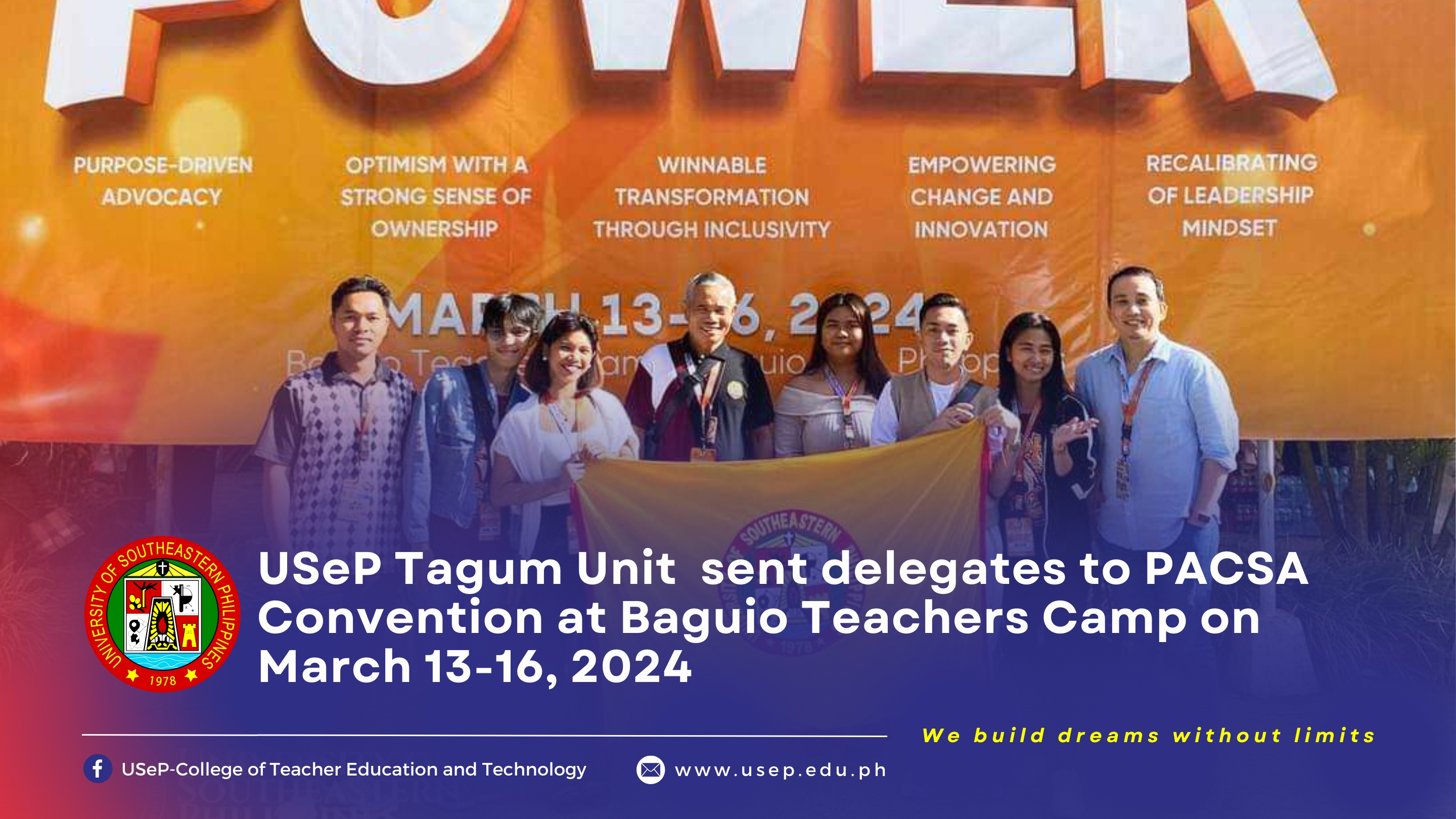 USeP Tagum Unit sent delegates to PACSA Convention at Baguio Teachers Camp on March 13-16, 2024