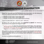 Comprehensive Examination Advisory