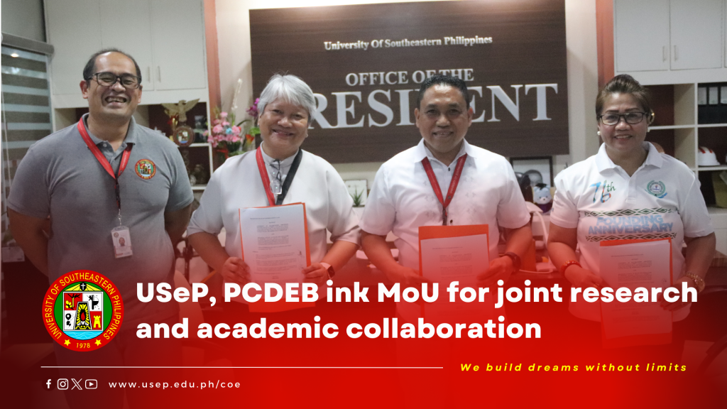 USeP, PCDEB ink MoU for joint research and academic collaboration