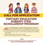 Call for Application of Tertiary Education Subsidy (TES) Scholarship Program