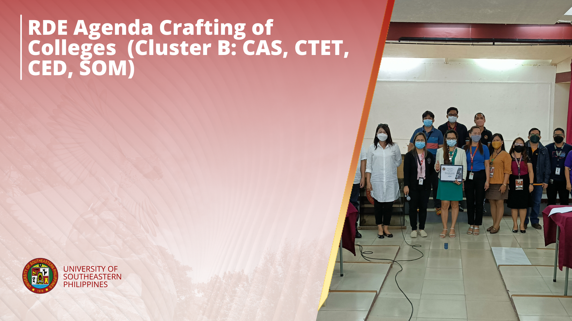 RDE Agenda Crafting for Colleges (Cluster B: CAS, CTET, CED, SOM)