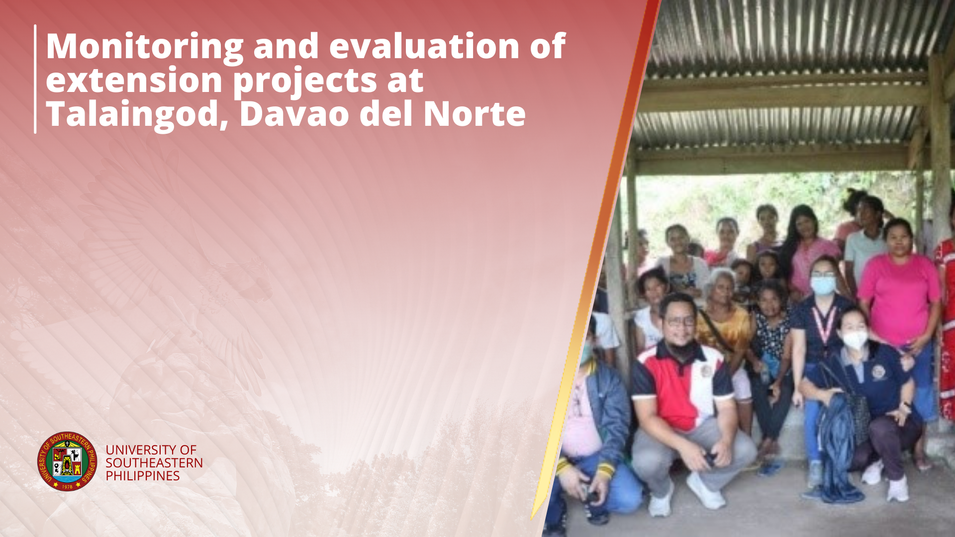 Monitoring and evaluation of extension projects at Talaingod, Davao del Norte