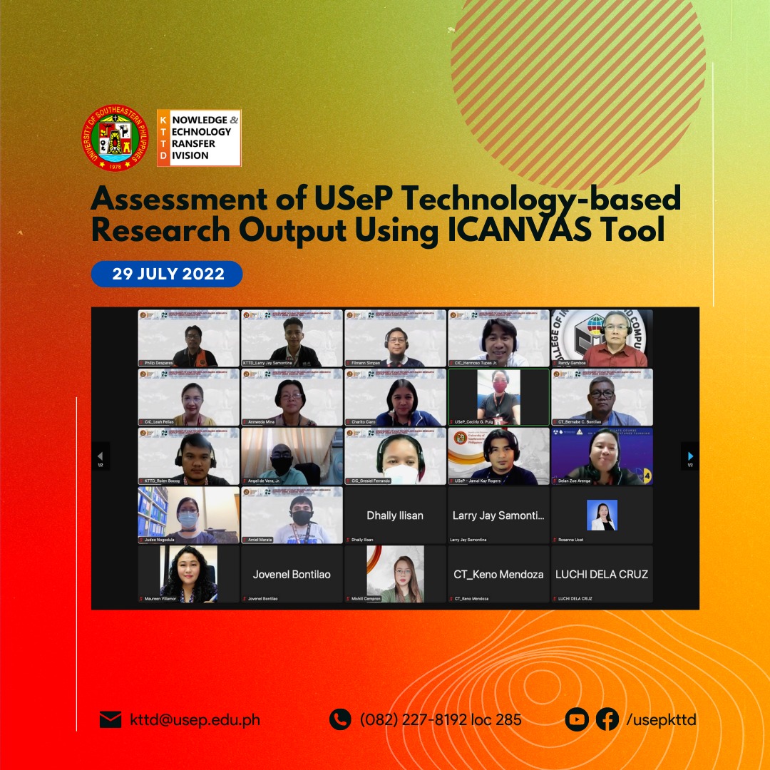 USeP KTTD conducted the Assessment of Technology-based Research Output