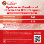 USeP Freedom of Information (FOI) Program Updates (August 2022)
