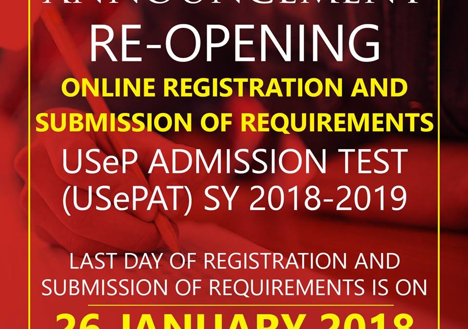 Re-opening Online Registration and Submission of Requirements