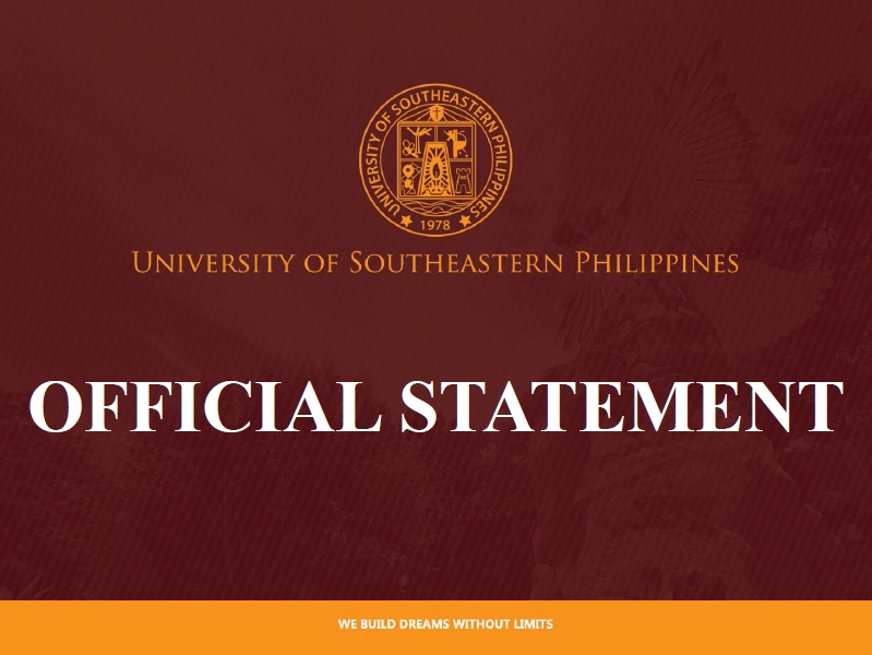 OFFICIAL STATEMENT OF THE UNIVERSITY OF SOUTHEASTERN PHILIPPINES REGARDING THE PRUNING OF TREES INSIDE THE OBRERO CAMPUS