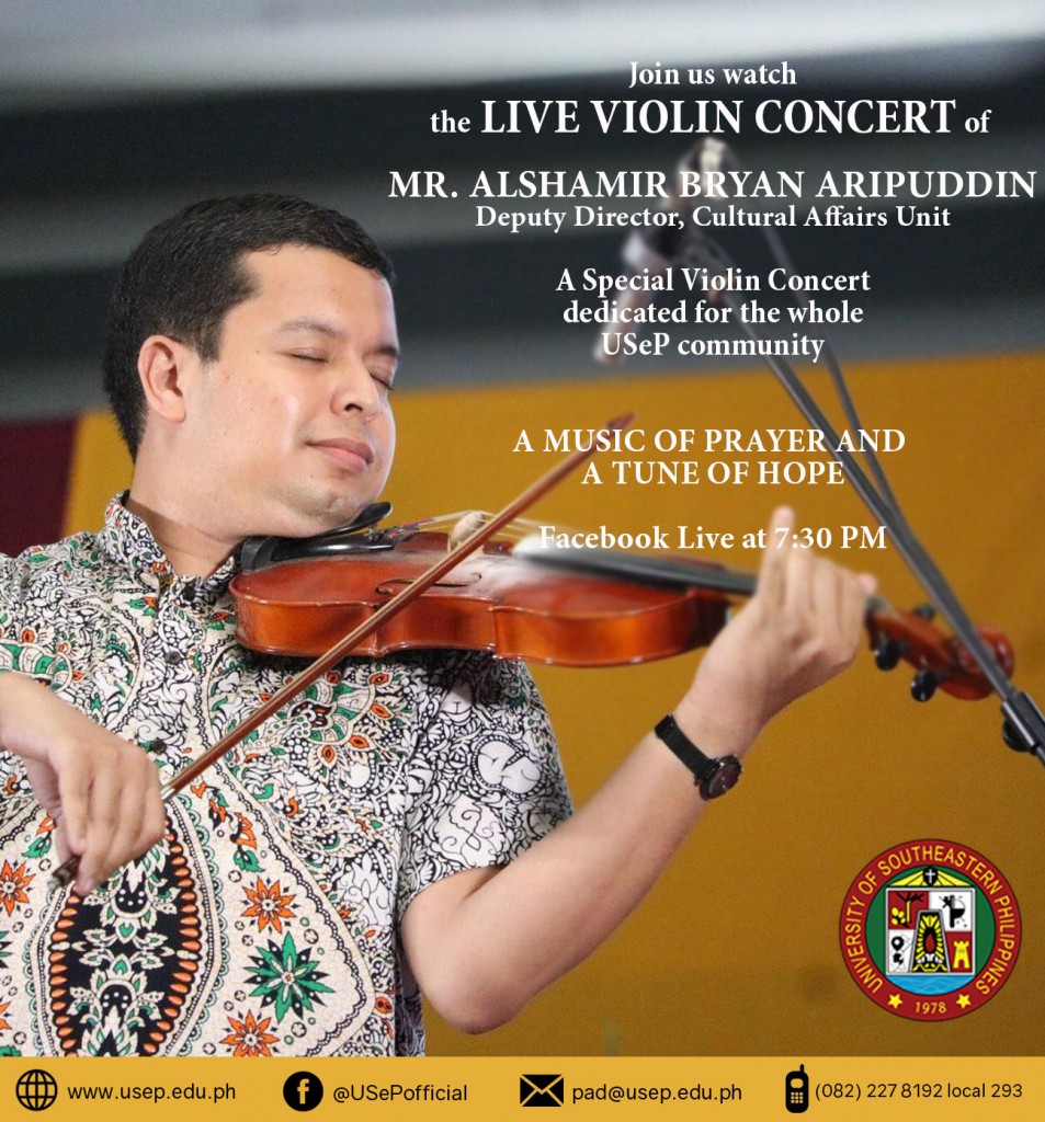 Facebook live violin concert of Mr. Alshamir Bryan Arippudin