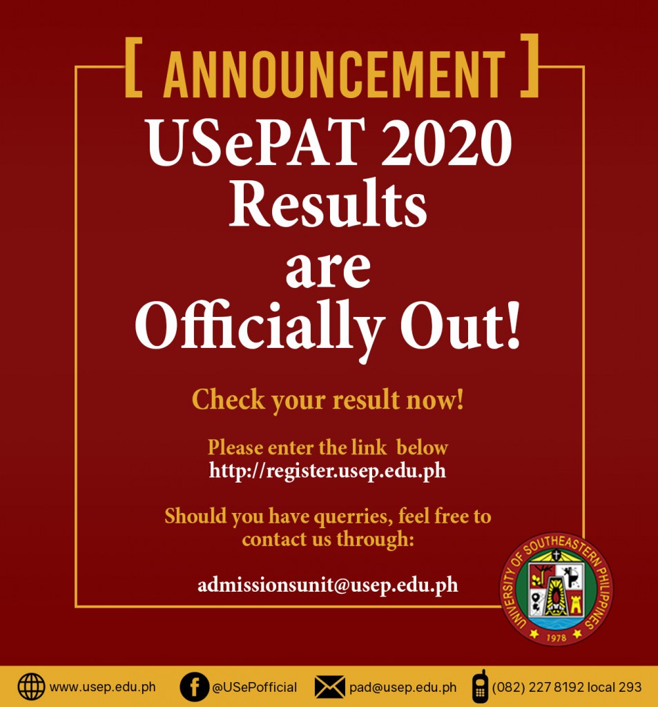 USePAT 2020 Results are Officially Released