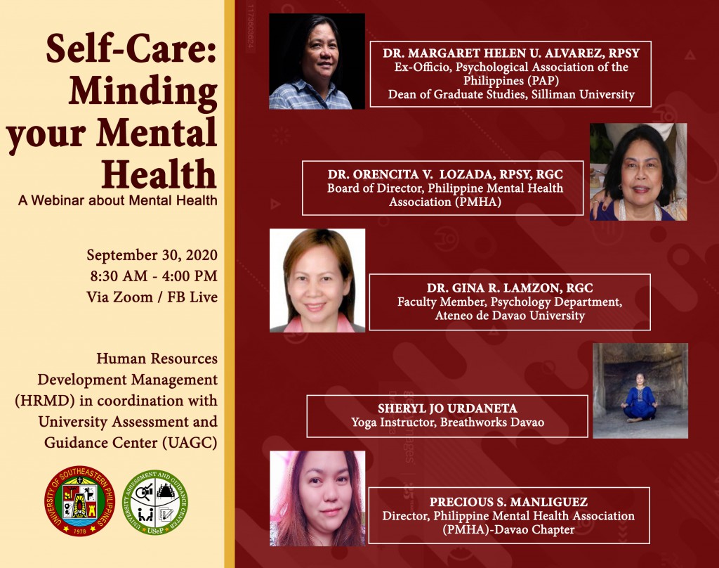 Announcement on “Self-Care: Minding Your Mental Health”, a Webinar about Mental Health