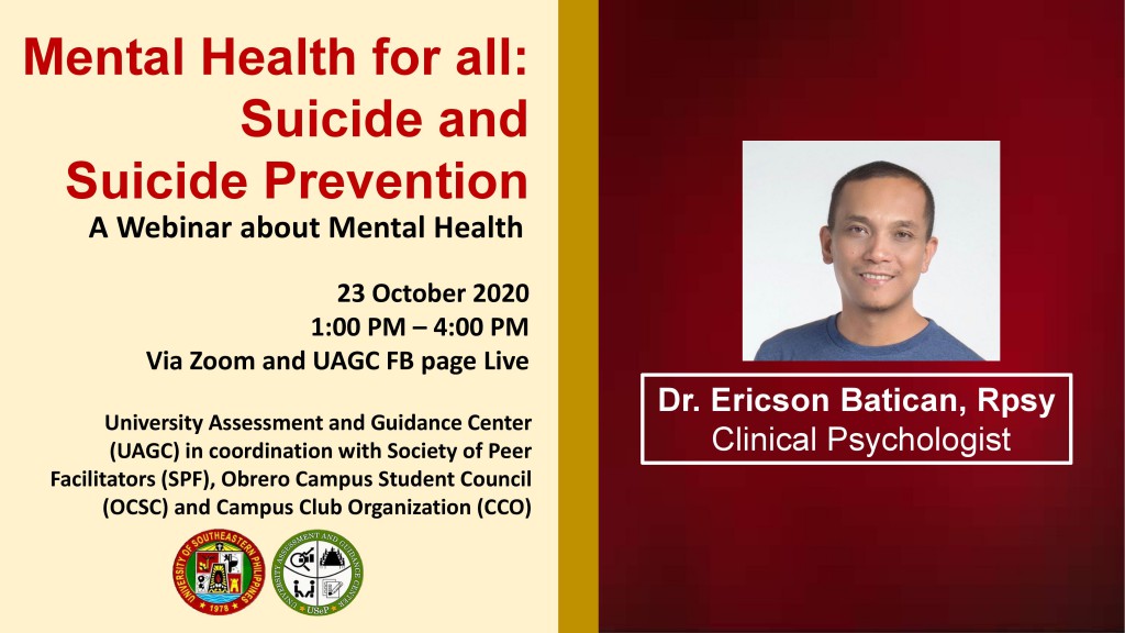 Announcement on “Mental Health for all: Suicide and Suicide Prevention” Webinar