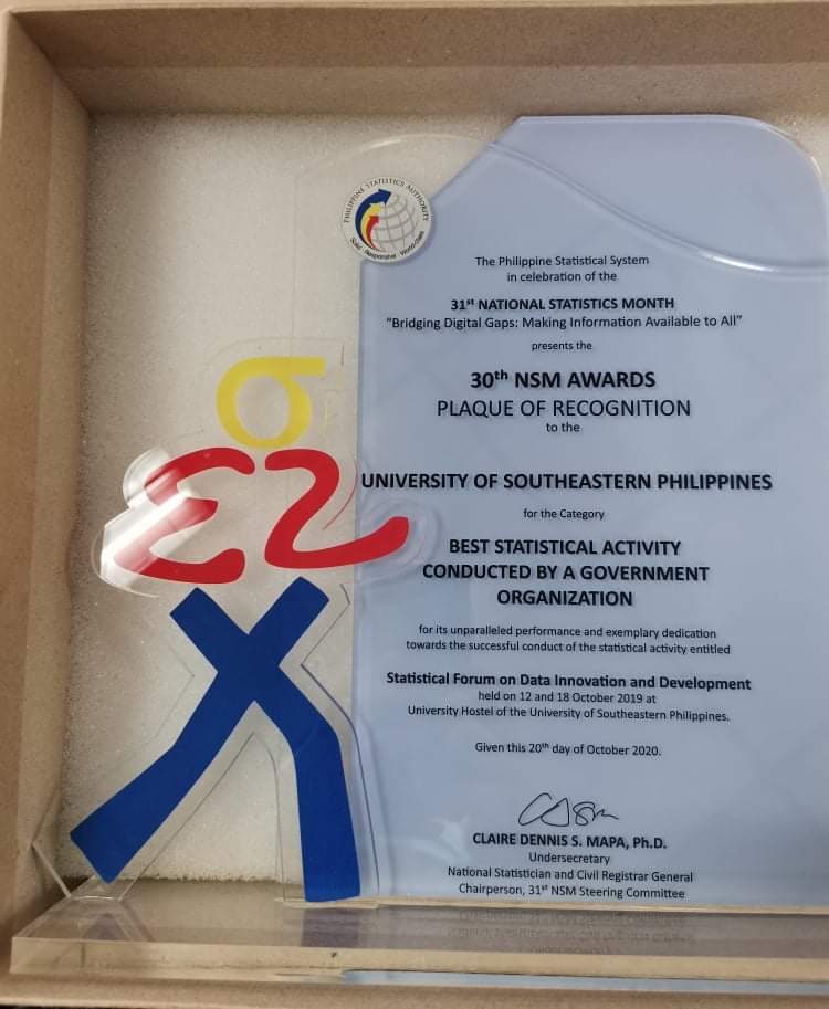 USeP bags award during the 30th National Statistics Month