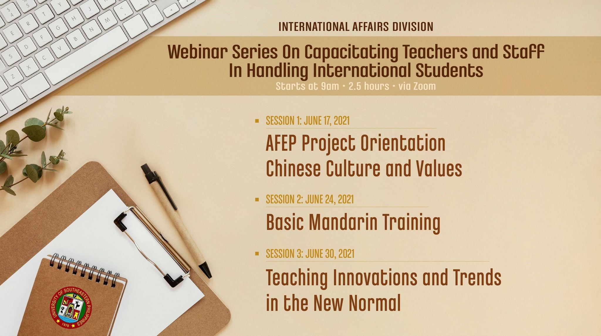 USeP facilitates Webinar Series on Capacitating Teachers and Staff in Handling International Students