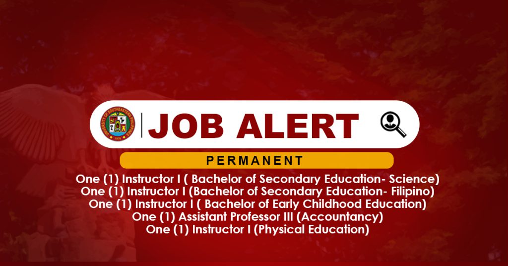 USeP Job Hiring! USeP is in need of Five (5) Faculty Members for Obrero Campus