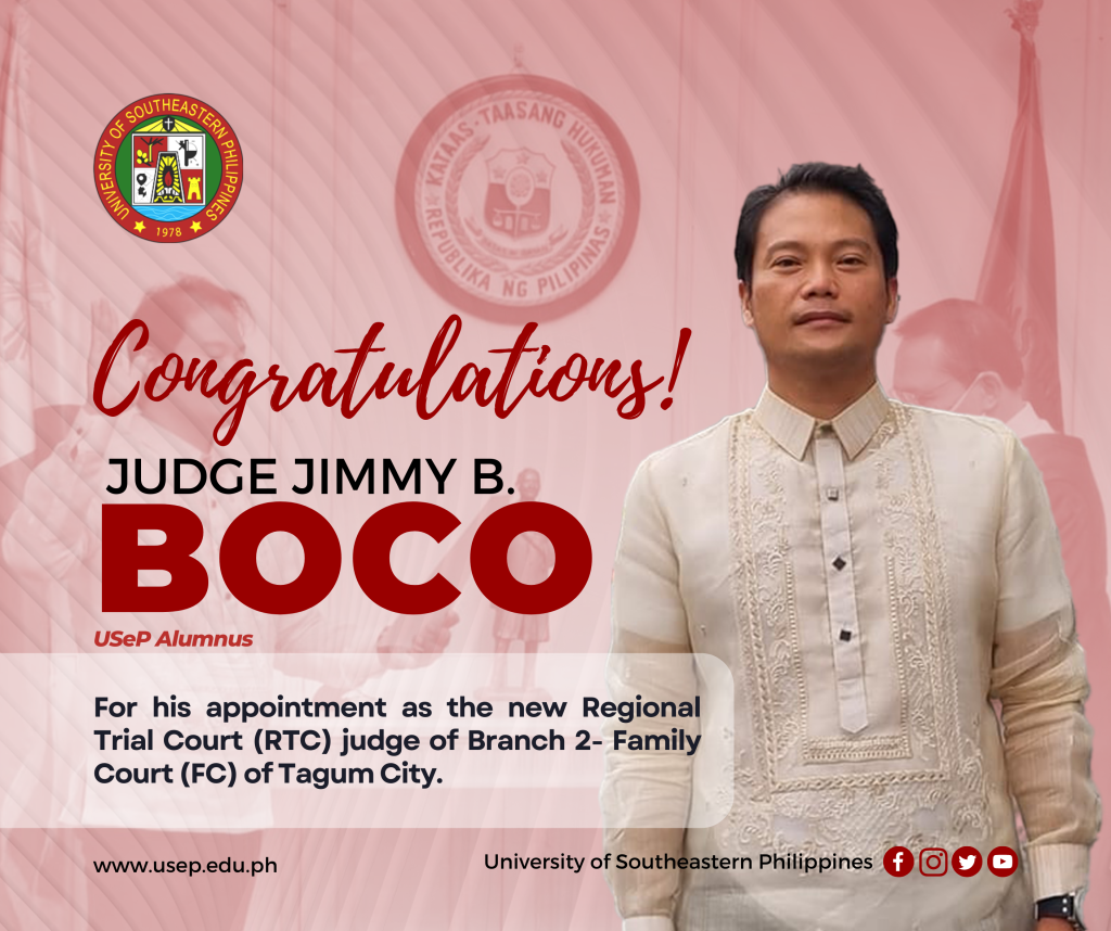 Congratulations Judge Jimmy Bustillo Boco