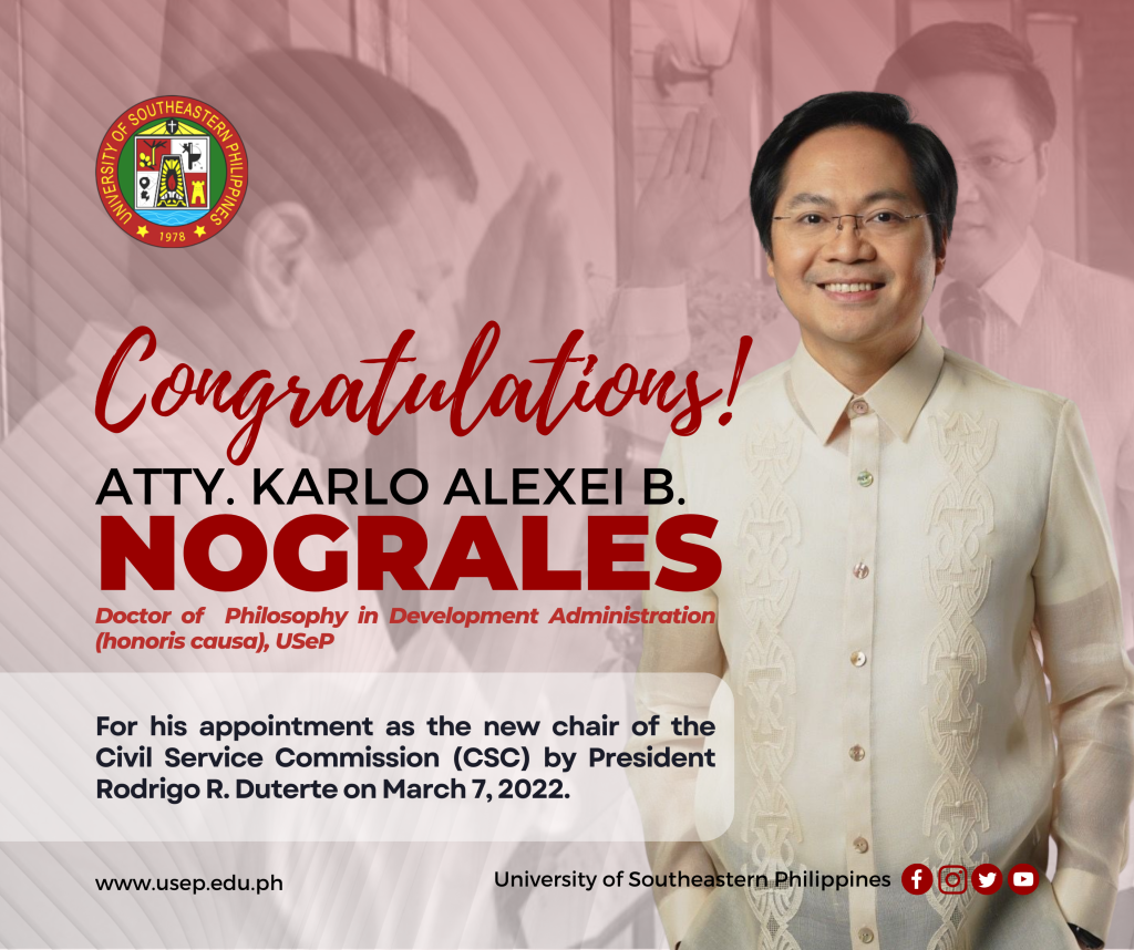 Congratulations Atty. Karlo Alexei B. Nograles