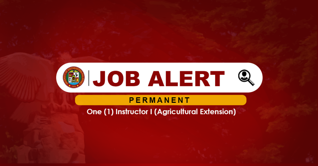 USeP Job Hiring! USeP is in need of one (1) teaching personnel for Tagum-Mabini Campus