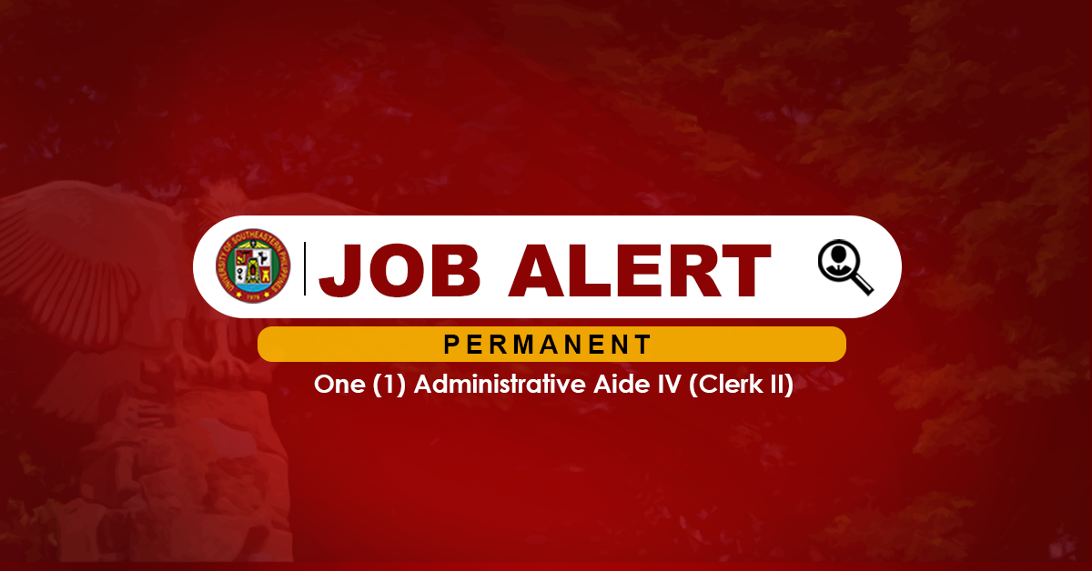 USeP Job Hiring! USeP is in need of one (1) non-teaching personnel for Tagum-Mabini Campus