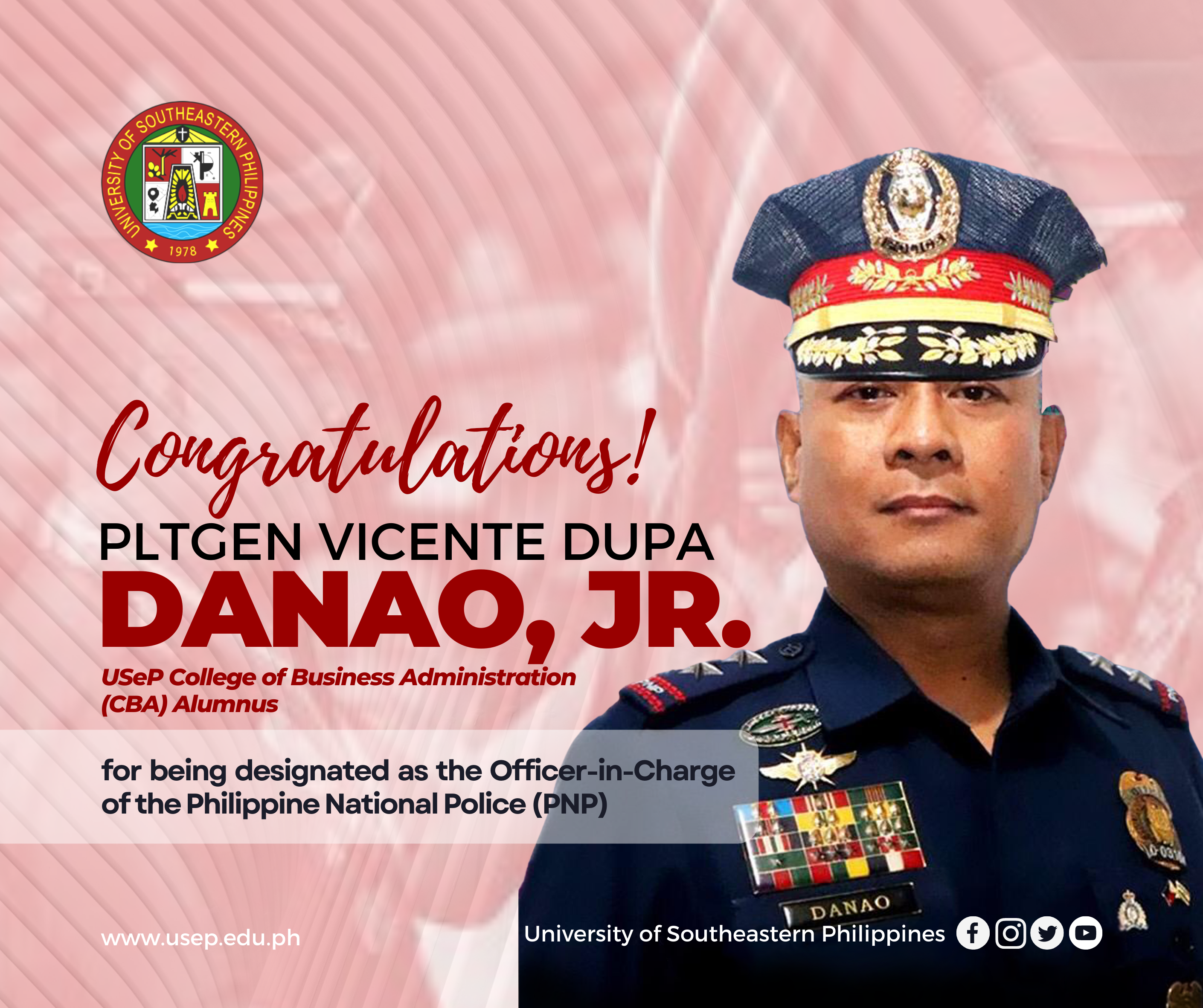 CONGRATULATIONS PLTGEN VICENTE DANAO, JR.