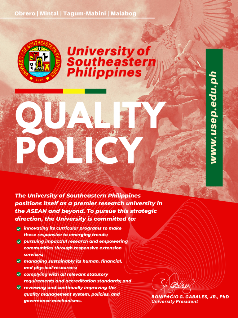 University of Southeastern Philippines Quality Policy