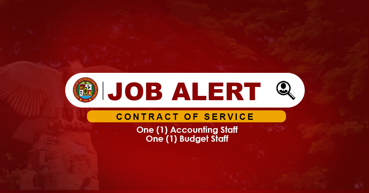 USeP Job Hiring! USeP is in need of two (2) non-teaching personnel for Tagum-Mabini Campus