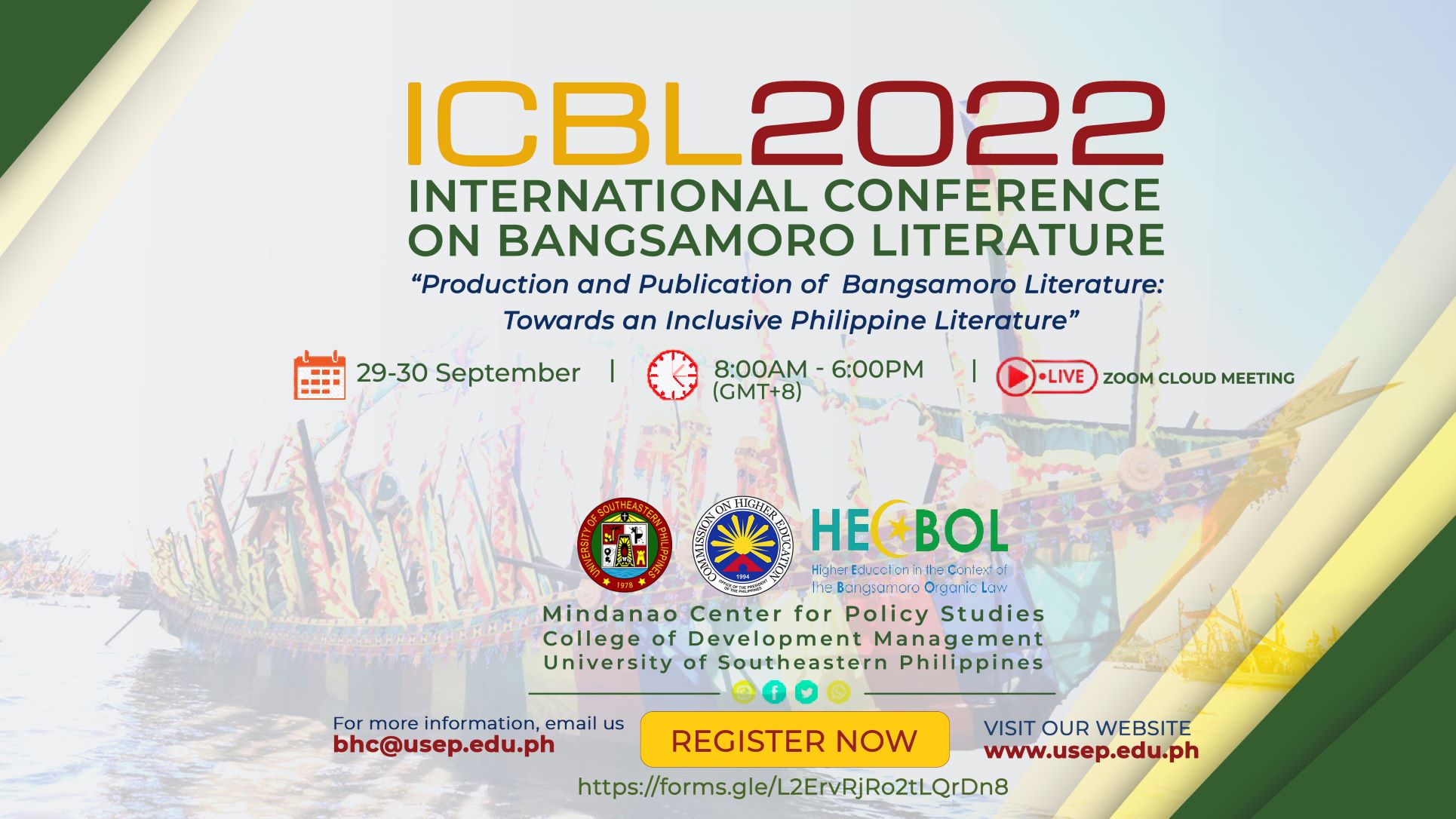 CALL FOR PARTICIPATION: International Conference on Bangsamoro Literature on 29-30 September 2022 via Zoom